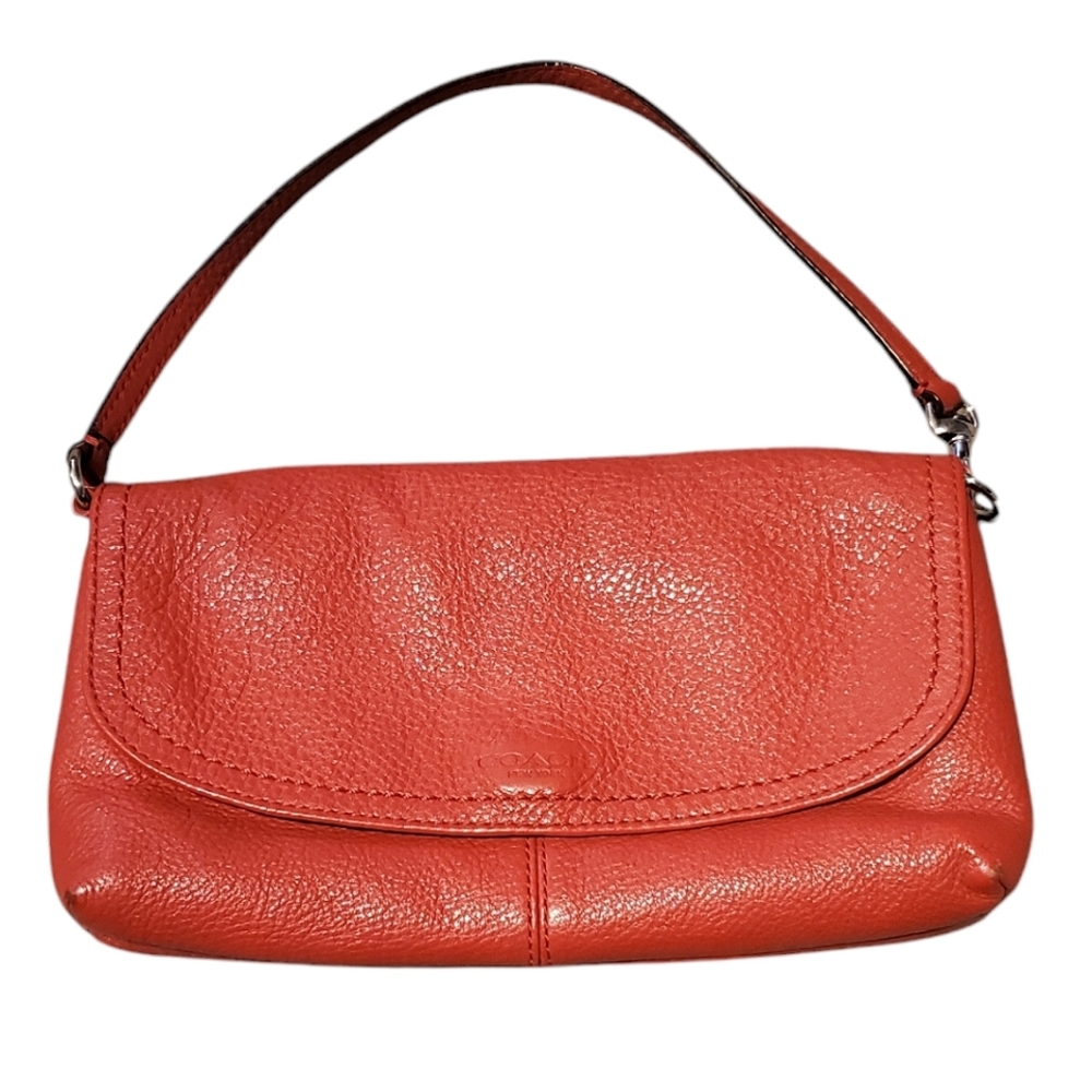 Coach Red Pebbled Leather Mini Bag Y2K Colorful Satin Lining Old Money Quiet Lux